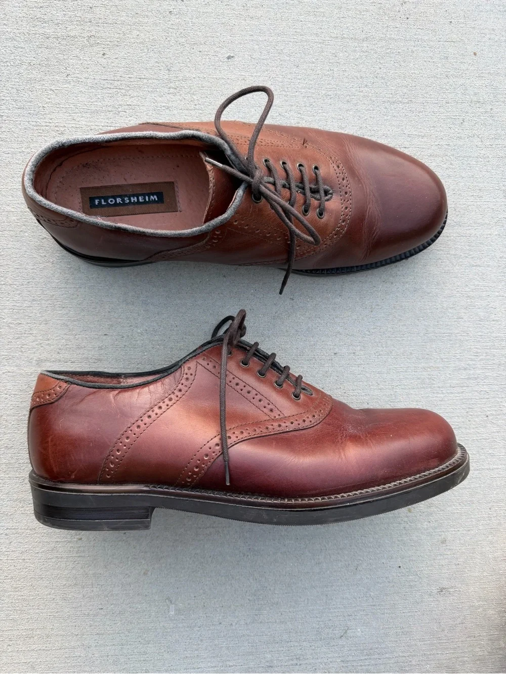 Vintage Florsheim Men’s Brown Leather Oxford Dress Shoes